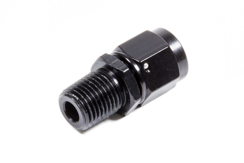Fitting - Adapter - Straight - 6 AN Female Swivel to 1/4 in NPT Male - Aluminum - Black Anodized - Each