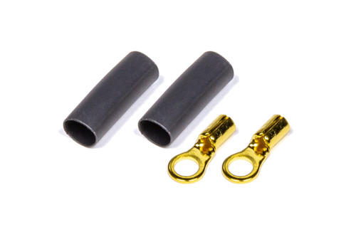 Ring Terminal - Power Rings - Heat Shrink Included - 22-16 Gauge Wire - Number 6 Hole - Copper - Pair