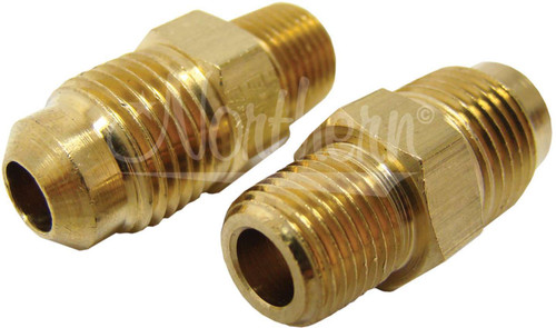 Fitting - Adapter - Straight - 1/8 in NPT Male to 5/16 in SAE Flare Male - Brass - Natural - Pair