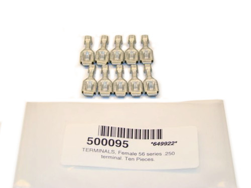Spade Terminal - Non-Insulated - 18-14 Gauge Wire - 1/4 in Female - Set of 10