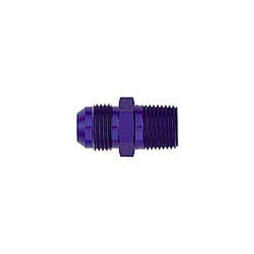 Fitting - Adapter - Straight - 8 AN Male to 1/2 in NPT Male - Aluminum - Blue Anodized - Each