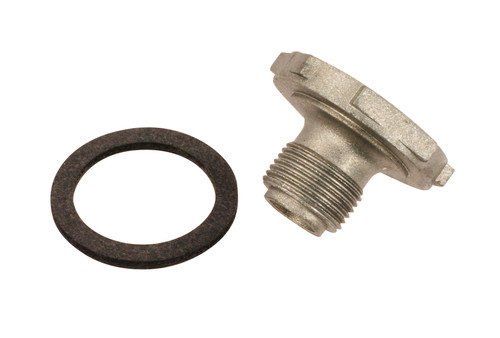 Power Valve Plug - 1/2-28 in Threaded Plug - Gasket Included - Aluminum - Natural - Holley / Quick Fuel Carburetors - Each