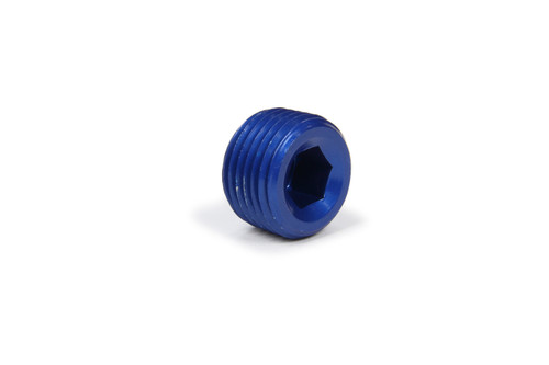 Fitting - Plug - 1/2 in NPT - Allen Head - Aluminum - Blue Anodized - Each