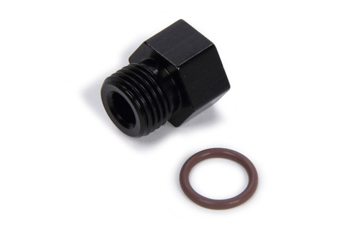 Fitting - Bushing - 1/8 in NPT Female to 6 AN Male - Aluminum - Black Anodized - Each