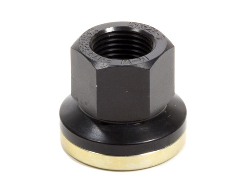 Lug Nut - Encapsulated - 5/8-18 in Right Hand Thread - 13/16 in Hex Head - 3/8 in Grip - Flat Seat - Open End - Aluminum - Black / Gold Anodized - Each Lug Nut - Encapsulated - 5/8-18 in Right Hand Thread - 13/16 in Hex Head - 3/8 in Grip - Flat Seat - Open End - Aluminum - Black / Gold Anodized - Each