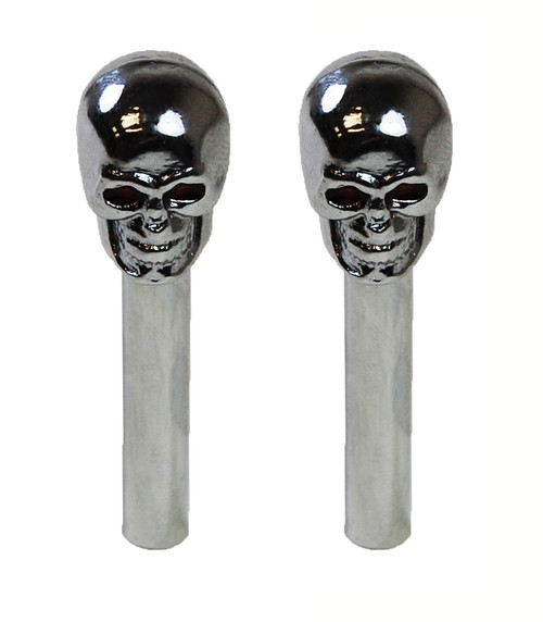 Door Lock Knobs - Skull - Plastic - Chrome - Pair