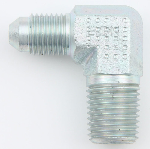 Fitting - Adapter - 90 Degree - 6 AN Male to 3/8 in NPT Male - Steel - Natural - Each