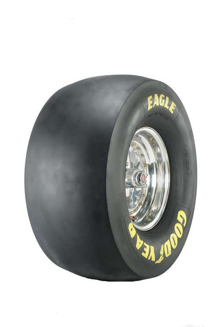 Tire - Drag Slick - Pro Stock / Super Gas - 32.0 x 14.5-15 - Bias Ply - D-5 Compound - Medium Stiff Sidewall - Yellow Letter Sidewall - Each