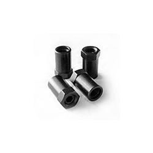 Rocker Arm Nut - Polylock - 3/8-24 in Thread - 0.550 in Shank Diameter - 1.000 in Long - Chromoly - Black Oxide - Aluminum Rockers - Set of 4