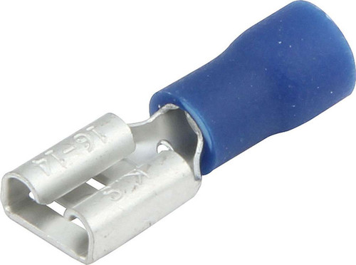 Spade Terminal - Insulated - 16-14 Gauge Wire - Female - Tin Plated Copper / Plastic - Blue - Set of 20