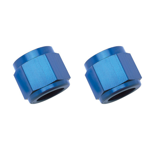 Fitting - Tube Nut - 6 AN - 3/8 in Tube - Aluminum - Blue Anodized - Pair