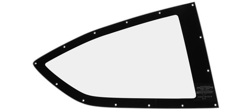 Window - Quarter - Passenger Side - 0.093 in Thick - Pre-Cut / Drilled - Blackout Border - Mar Resistant - Polycarbonate - Clear - Greenhouse Roof - North American Sportsman - Each