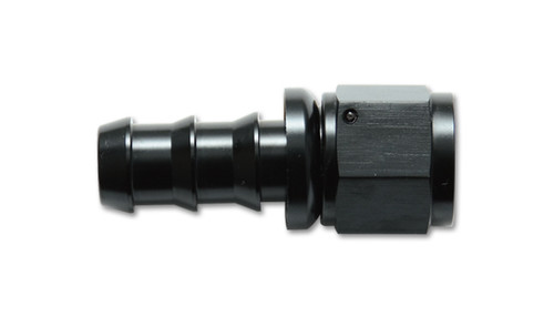 Fitting - Hose End - Straight - 6 AN Hose Barb to 6 AN Female - Aluminum - Black Anodized - Each