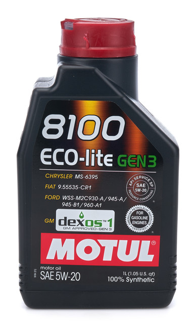 Motor Oil - 8100 Eco-Lite Gen3 - 5W20 - Synthetic - 1 L Bottle - Each