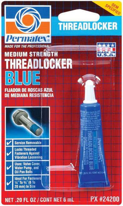 Thread Locker - Blue - Medium Strength - 6 ml Tube - Each