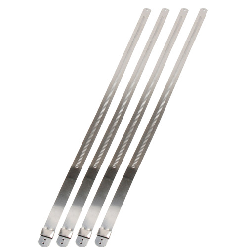 Exhaust Wrap Ties - Locking - 12 mm Wide - 14 in Long - Heat Resistant - Stainless - Set of 4
