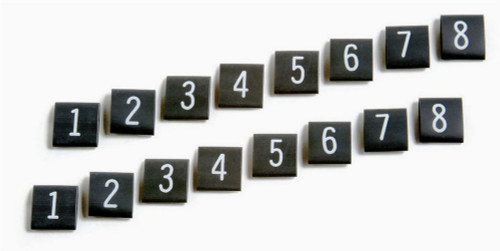 Shrink Sleeve Tubing - Numbered 1-8 - Black - Spark Plug Wire - Set of 16