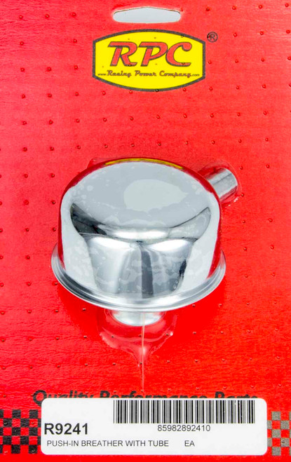 Breather - Push-In - Round - 1-1/4 in Hole - 3/8 in Hose Evacuation Fitting - Steel - Chrome - Each Breather - Push-In - Round - 1-1/4 in Hole - 3/8 in Hose Evacuation Fitting - Steel - Chrome - Each