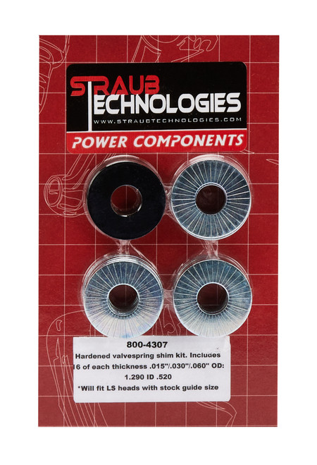 Valve Spring Shim Kit - 0.015 / 0.030 / 0.060 in - 1.290 in OD - 0.520 in ID - Kit