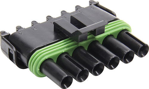 Weather Pack Housing - Female - Seals Included - 6 Pin - 12V - 20 amps - Plastic - Black - Each