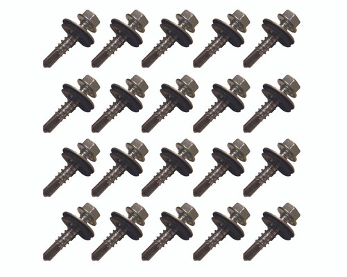 Bolt - Self Tapping Screw - 7/32 in Thread - 1 in Long - Hex Head - Steel - Zinc Oxide - Universal - Each