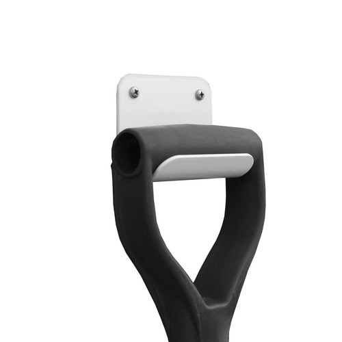 Shovel Holder - Wall Mount - Aluminum - White Powder Coat - Each