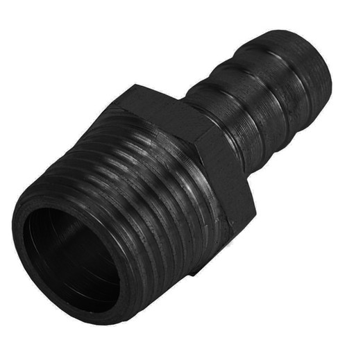 Fitting - Adapter - Straight - 1/2 in NPT Male to 1/2 in Hose Barb - Aluminum - Natural - Each