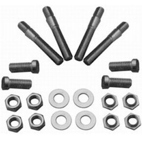 Carburetor Stud - 5/16-18 and 5/16-24 in Thread - 2 in Long - Hex Nuts - Steel - Zinc Oxide - Kit