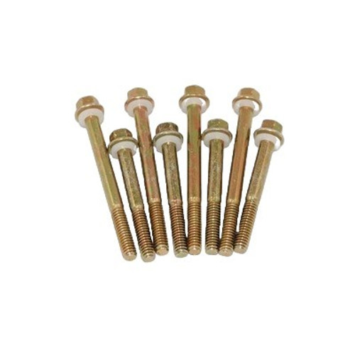 Fuel Bowl Screws - 1.875 and 2.5 in Long - Hex Head - Gaskets - Steel - Cadmium - Holley 4160 Carburetors - Set of 8