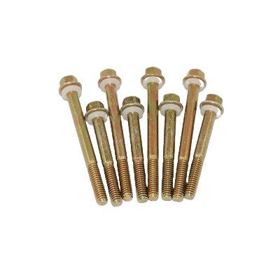 Fuel Bowl Screws - 1.875 and 2.5 in Long - Hex Head - Gaskets - Steel - Cadmium - Holley 4160 Carburetors - Set of 8