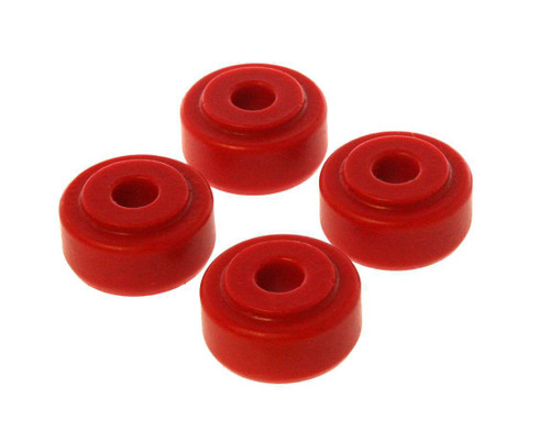 Shock End Bushing - Bayonet - 3/8 in ID - 1-1/4 in OD - 7/8 in Nipple - 5/8 in Thick - Polyurethane - Red - Universal - Set of 4