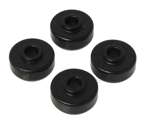 Shock End Bushing - Bayonet - 3/8 in ID - 1-1/4 in OD - 5/8 in Nipple - 5/8 in Thick - Polyurethane - Black - Universal - Set of 4
