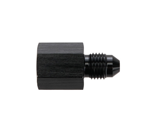 Fitting - Gauge Adapter - Straight - 1/8 in NPT Female to 3 AN Male - Aluminum - Black Anodized - Each