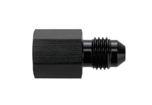 Fitting - Gauge Adapter - Straight - 1/8 in NPT Female to 4 AN Male - Aluminum - Black Anodized - Each