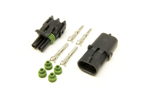 Electrical Connector - Weather Pack - 2 Pin - Plastic - Black - Kit