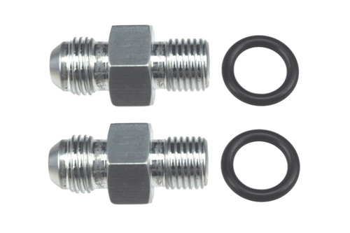 Fitting - Transmission Cooler - Straight - 6 AN Male to 1/4 in NPS Male O-Ring - Aluminum - Natural - Pair