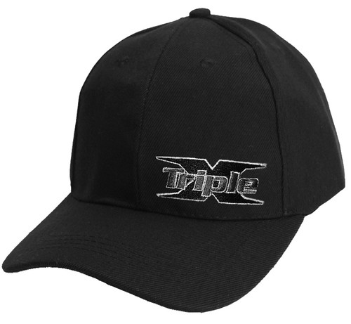 Hat - Triple X Logo - Hook and Loop Closure - Black - Each