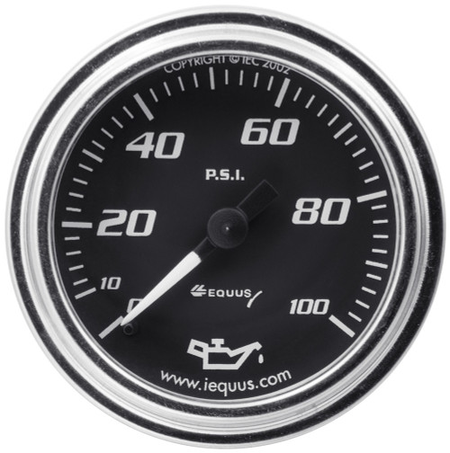 Oil Pressure Gauge - 7000 Classic Series - 0-100 psi - Mechanical - Analog - Full Sweep - 2 in Diameter - Black Face - Each
