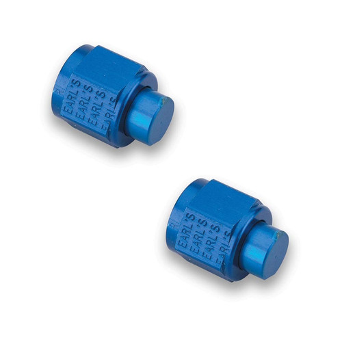 Fitting - Cap - 6 AN - Aluminum - Blue Anodized - Pair