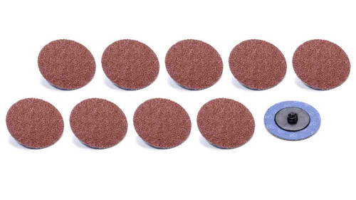 Sanding Disc - Twist-Lock - 2 in OD - 25000 RPM - 80 Grit - Aluminum Oxide - Set of 10