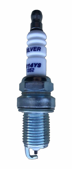 Spark Plug - Silver Racing - 14 mm Thread - 19 mm Reach - Heat Range 14 - Gasket Seat - Resistor - Each