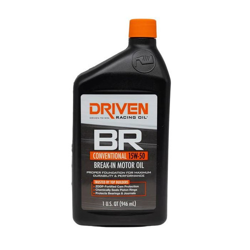 Motor Oil - BR Break-In - High Zinc - 15W50 - Conventional - 1 qt Bottle - Each Motor Oil - BR Break-In - High Zinc - 15W50 - Conventional - 1 qt Bottle - Each
