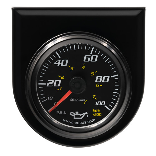 Oil Pressure Gauge - 6000 Series - 0-100 psi - Mechanical - Analog - Full Sweep - 2 in Diameter - Panel Mount - Black Face - Each