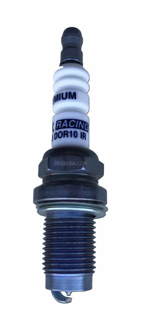 Spark Plug - Iridium Racing - 14 mm Thread - 19 mm Reach - Heat Range 10 - Gasket Seat - Resistor - Each