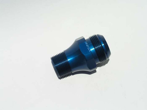 Fitting - Water Pump - Straight - 1 in NPT Male to 20 AN Male - Aluminum - Blue Anodized - Meziere 100 Series Water Pumps - Each