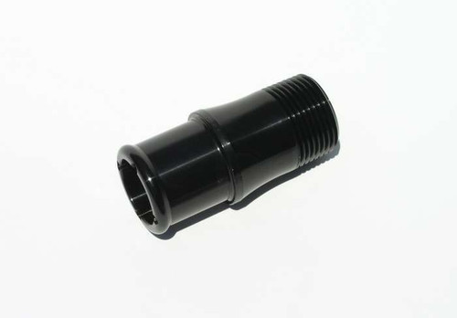 Fitting - Water Pump - Straight - 1 in NPT Male to 1-1/4 in Hose Barb - Aluminum - Black Anodized - Meziere 100 Series Water Pumps - Each