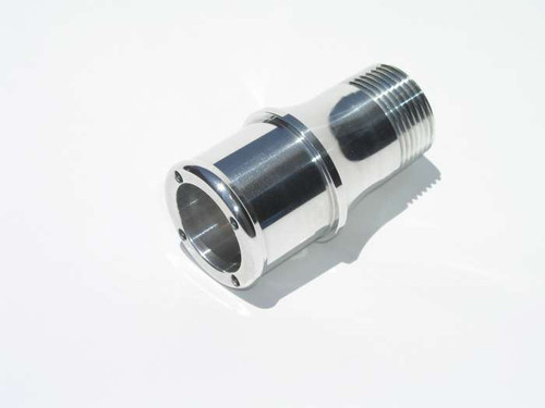Fitting - Water Pump - Straight - 1 in NPT Male to 1-1/2 in Hose Barb - Aluminum - Polished - Meziere 100 Series Water Pumps - Each