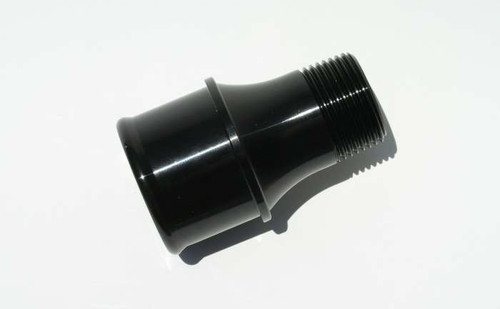 Fitting - Water Pump - Straight - 1 in NPT Male to 1-3/4 in Hose Barb - Aluminum - Black Anodized - Meziere 100 Series Water Pumps - Each