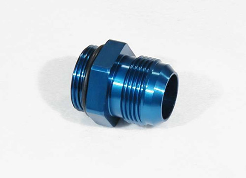 Fitting - Water Pump - Straight - 16 AN Male O-Ring to 16 AN Male - Aluminum - Blue Anodized - Meziere Water Pumps - Each Fitting - Water Pump - Straight - 16 AN Male O-Ring to 16 AN Male - Aluminum - Blue Anodized - Meziere Water Pumps - Each