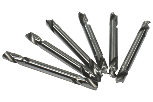 Drill Bit - Double End - 1/8 in OD - Steel - Set of 6